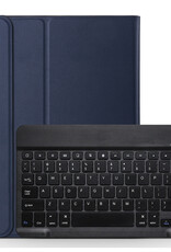 Nomfy Hoes Geschikt voor iPad 2022 Hoes Toetsenbord Hoes Case Book Cover Hoesje Met Screenprotector - Hoesje Geschikt voor iPad 10 Keyboard Hoes - Donkerblauw