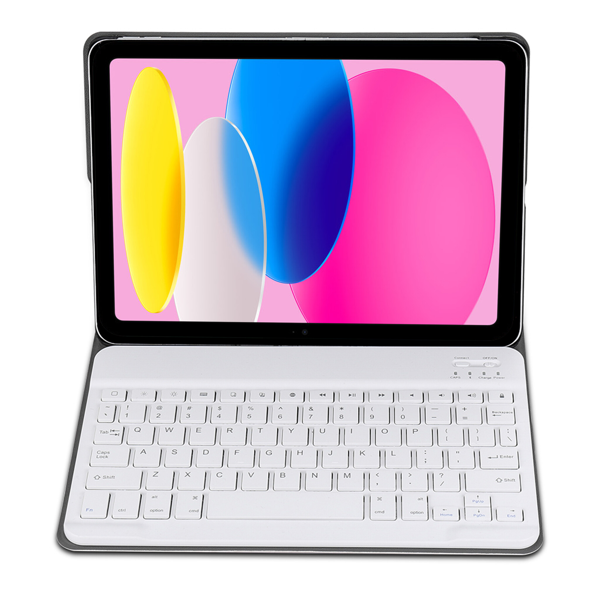 Nomfy Hoes Geschikt voor iPad 2022 Hoes Toetsenbord Hoes Case Book Cover Hoesje Met Screenprotector - Hoesje Geschikt voor iPad 10 Keyboard Hoes - Goud