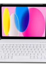 Nomfy Hoes Geschikt voor iPad 2022 Hoes Toetsenbord Hoes Case Book Cover Hoesje Met Screenprotector - Hoesje Geschikt voor iPad 10 Keyboard Hoes - Rosé goud