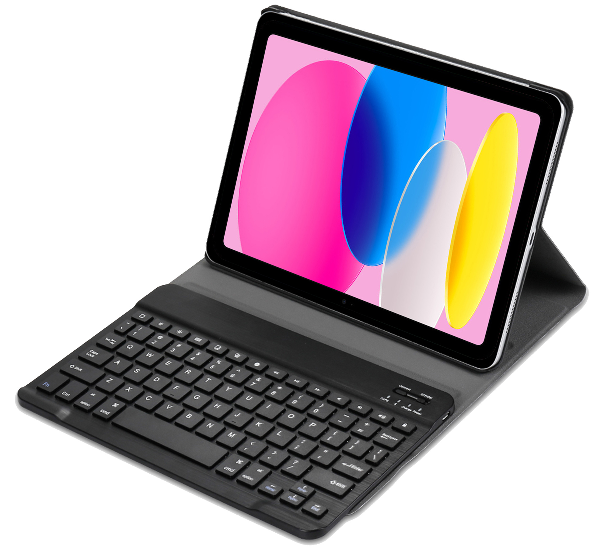 Nomfy Hoes Geschikt voor iPad 2022 Hoes Toetsenbord Hoes Case Book Cover Hoesje Met Screenprotector - Hoesje Geschikt voor iPad 10 Keyboard Hoes - Zwart