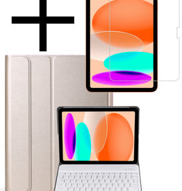 NoXx NoXx iPad 10 (2022) Toetsenbordhoes Met Screenprotector - Goud