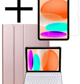NoXx NoXx iPad 10 (2022) Toetsenbordhoes Met Screenprotector - Rosé Goud