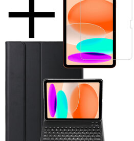 NoXx NoXx iPad 10 (2022) Toetsenbordhoes Met Screenprotector - Zwart