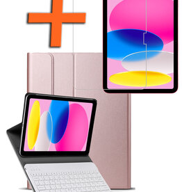 Nomfy Nomfy iPad 10 (2022) Toetsenbordhoes Met Screenprotector - Rosé Goud