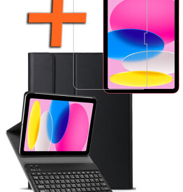 Nomfy Nomfy iPad 10 (2022) Toetsenbordhoes Met Screenprotector - Zwart