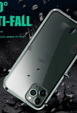 BASEY. Hoes Geschikt voor iPhone 11 Hoesje Magnetisch Back Cover Case - Hoesje Geschikt voor iPhone 11 Hoes 360 graden Bescherming Case - Zilver - 2 Stuks