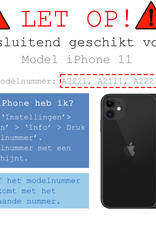 BASEY. Hoes Geschikt voor iPhone 11 Hoesje Magnetisch Back Cover Case - Hoesje Geschikt voor iPhone 11 Hoes 360 graden Bescherming Case - Zilver - 2 Stuks