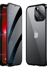 BASEY. Hoes Geschikt voor iPhone 12 Pro Max Hoesje Magnetisch Back Cover Case - Hoesje Geschikt voor iPhone 12 Pro Max Hoes 360 graden Bescherming Case - Zwart
