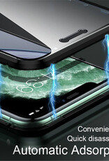 BASEY. Hoes Geschikt voor iPhone 12 Pro Max Hoesje Magnetisch Back Cover Case - Hoesje Geschikt voor iPhone 12 Pro Max Hoes 360 graden Bescherming Case - Zwart