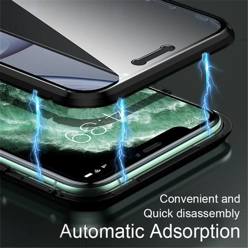 BASEY. Hoes Geschikt voor iPhone 12 Pro Max Hoesje Magnetisch Back Cover Case - Hoesje Geschikt voor iPhone 12 Pro Max Hoes 360 graden Bescherming Case - Zwart