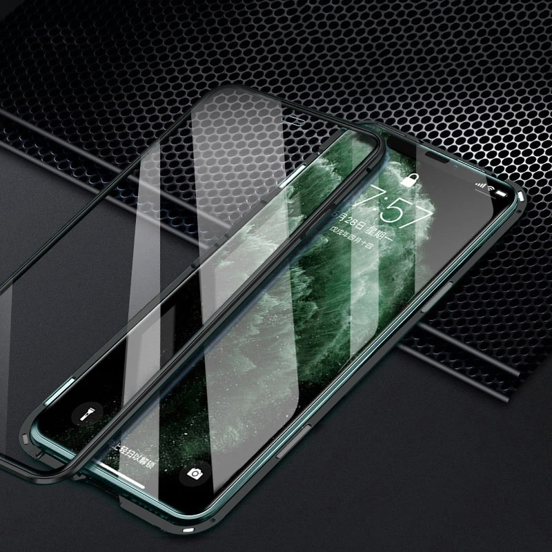 BASEY. Hoes Geschikt voor iPhone 12 Pro Max Hoesje Magnetisch Back Cover Case - Hoesje Geschikt voor iPhone 12 Pro Max Hoes 360 graden Bescherming Case - Zwart