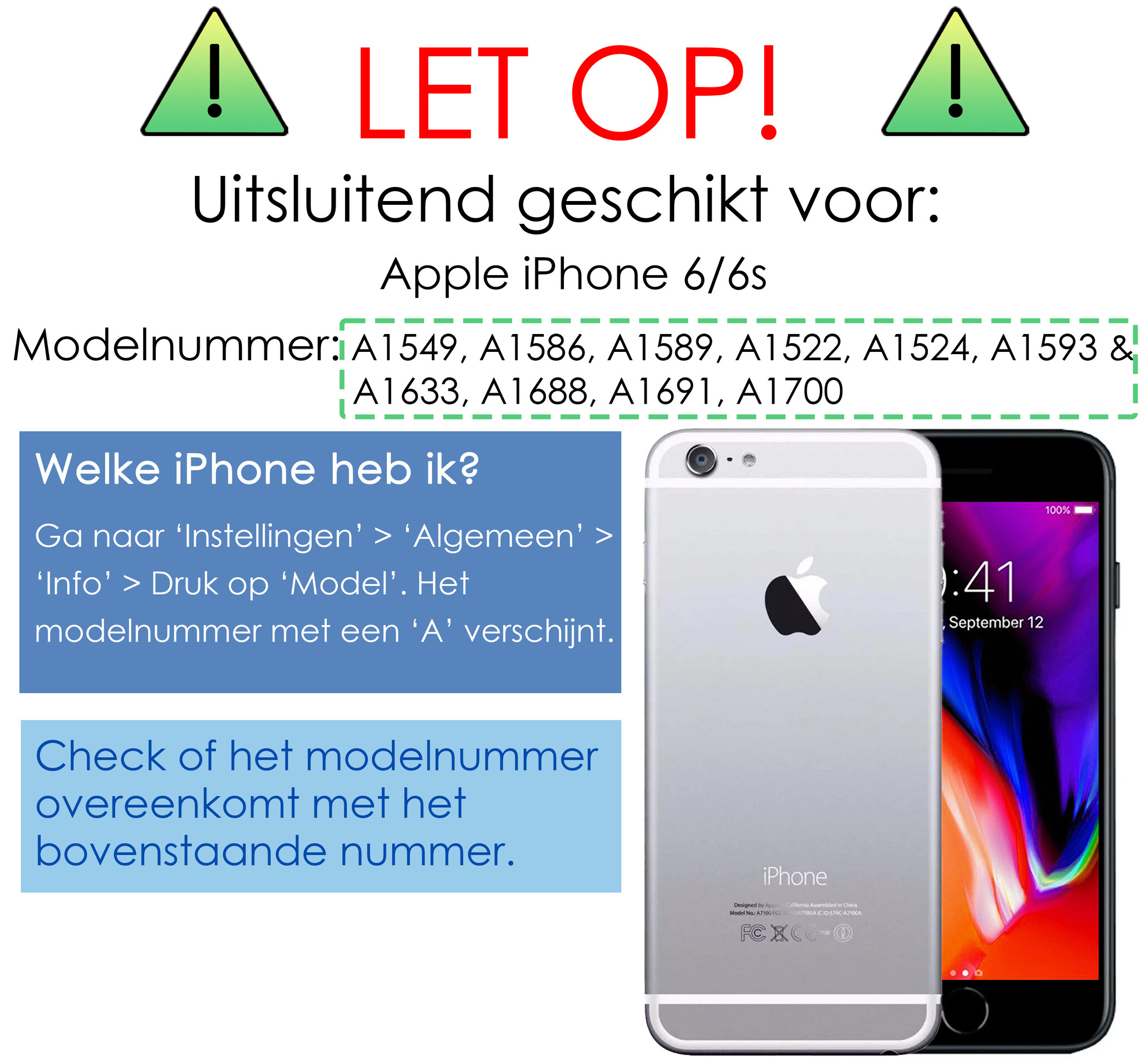 NoXx Hoes Geschikt voor iPhone 6 Hoesje Magnetische Hoes Back Cover Metalen Case Hoes Stevig Telefoonhoesje - Zwart