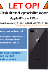 Nomfy Hoesje Geschikt voor iPhone 7 Plus Hoesje Magnetisch Case Back Cover - Hoesje Geschikt voor iPhone 7 Plus Hoes Met Dubbelzijdig Gehard Glas - Zwart - 2X