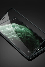 NoXx Hoes Geschikt voor iPhone 8 Plus Hoesje Magnetische Hoes Back Cover Metalen Case Hoes Stevig Telefoonhoesje - Zwart