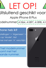 NoXx Hoes Geschikt voor iPhone 8 Plus Hoesje Magnetische Hoes Back Cover Metalen Case Hoes Stevig Telefoonhoesje - Zwart - 2x