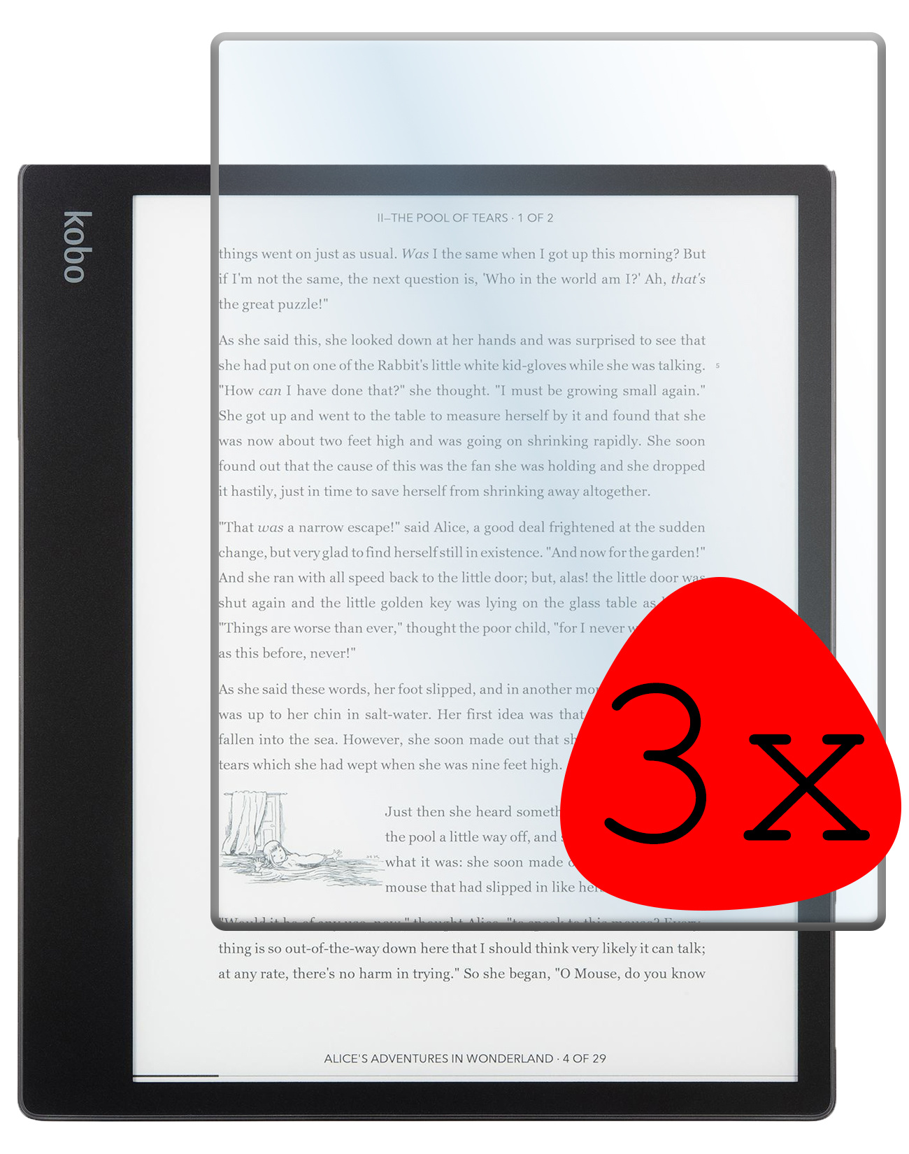 BASEY. Screenprotector Geschikt voor Kobo Elipsa 2E Screenprotector Tempered Glass - Screenprotector Geschikt voor Kobo Elipsa 2E Screen Protector - 3 Stuks