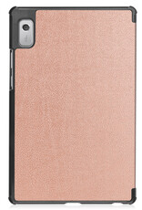 Nomfy Hoes Geschikt voor Lenovo Tab M9 Hoes Tri-fold Tablet Hoesje Case Met Screenprotector - Hoesje Geschikt voor Lenovo Tab M9 Hoesje Hardcover Bookcase - Rosé goud