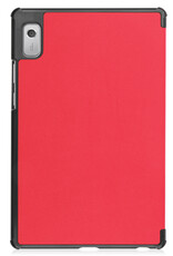 Nomfy Hoes Geschikt voor Lenovo Tab M9 Hoes Tri-fold Tablet Hoesje Case Met Screenprotector - Hoesje Geschikt voor Lenovo Tab M9 Hoesje Hardcover Bookcase - Rood