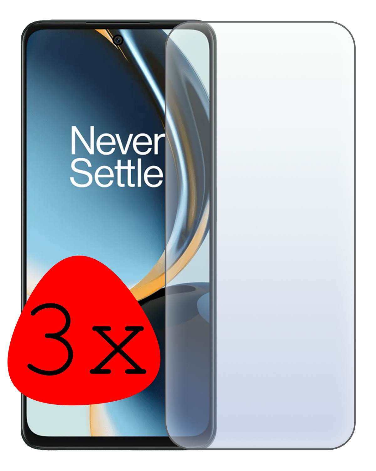 BASEY. Screenprotector Geschikt voor OnePlus Nord CE 3 Lite Screenprotector Tempered Glass - Screenprotector Geschikt voor OnePlus Nord CE 3 Lite Beschermglas Screen Protector Glas - 3 Stuks