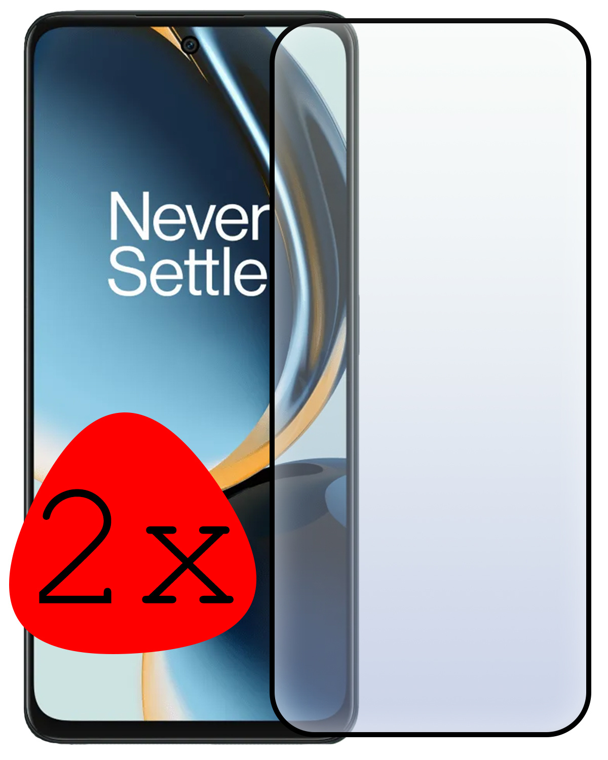 BASEY. Screenprotector Geschikt voor OnePlus Nord CE 3 Lite Screenprotector Beschermglas Full Cover - Screenprotector Geschikt voor OnePlus Nord CE 3 Lite Screen Protector Full Cover - 2 Stuks