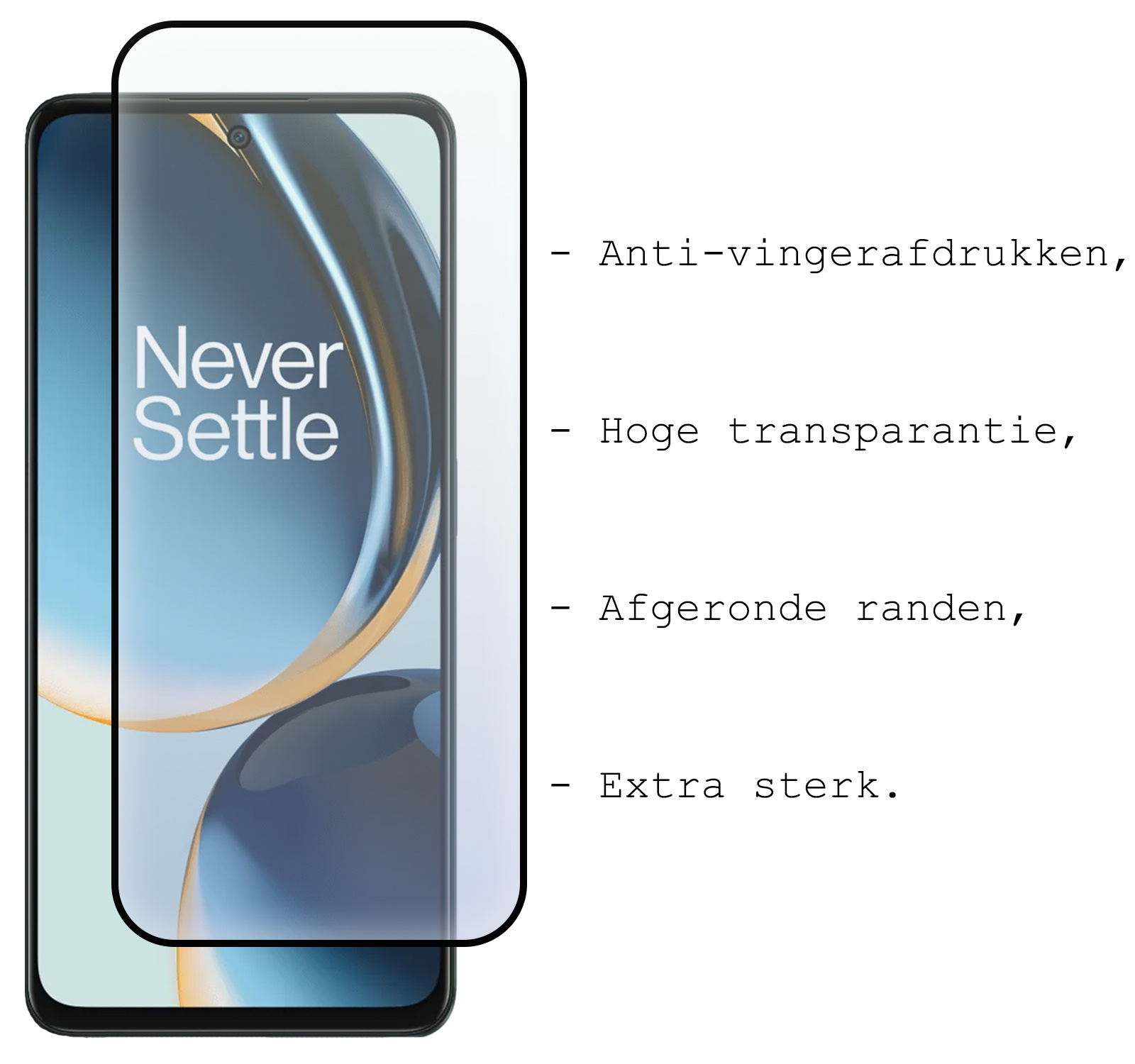BASEY. Screenprotector Geschikt voor OnePlus Nord CE 3 Lite Screenprotector Beschermglas Full Cover - Screenprotector Geschikt voor OnePlus Nord CE 3 Lite Screen Protector Full Cover - 2 Stuks