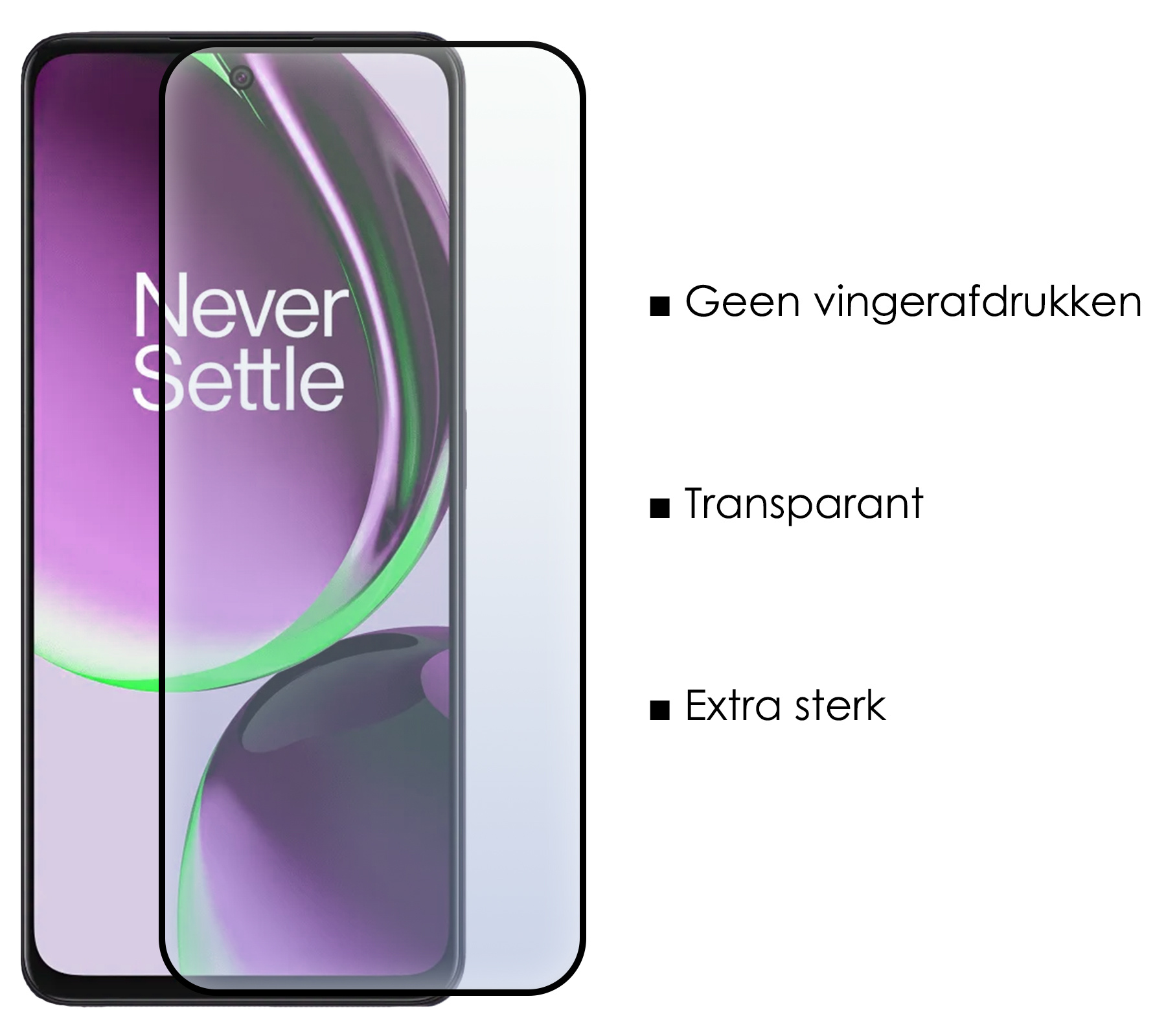 NoXx Screenprotector Geschikt voor OnePlus Nord CE 3 Lite Screenprotector Tempered Glass Gehard Glas Full Cover - 3x