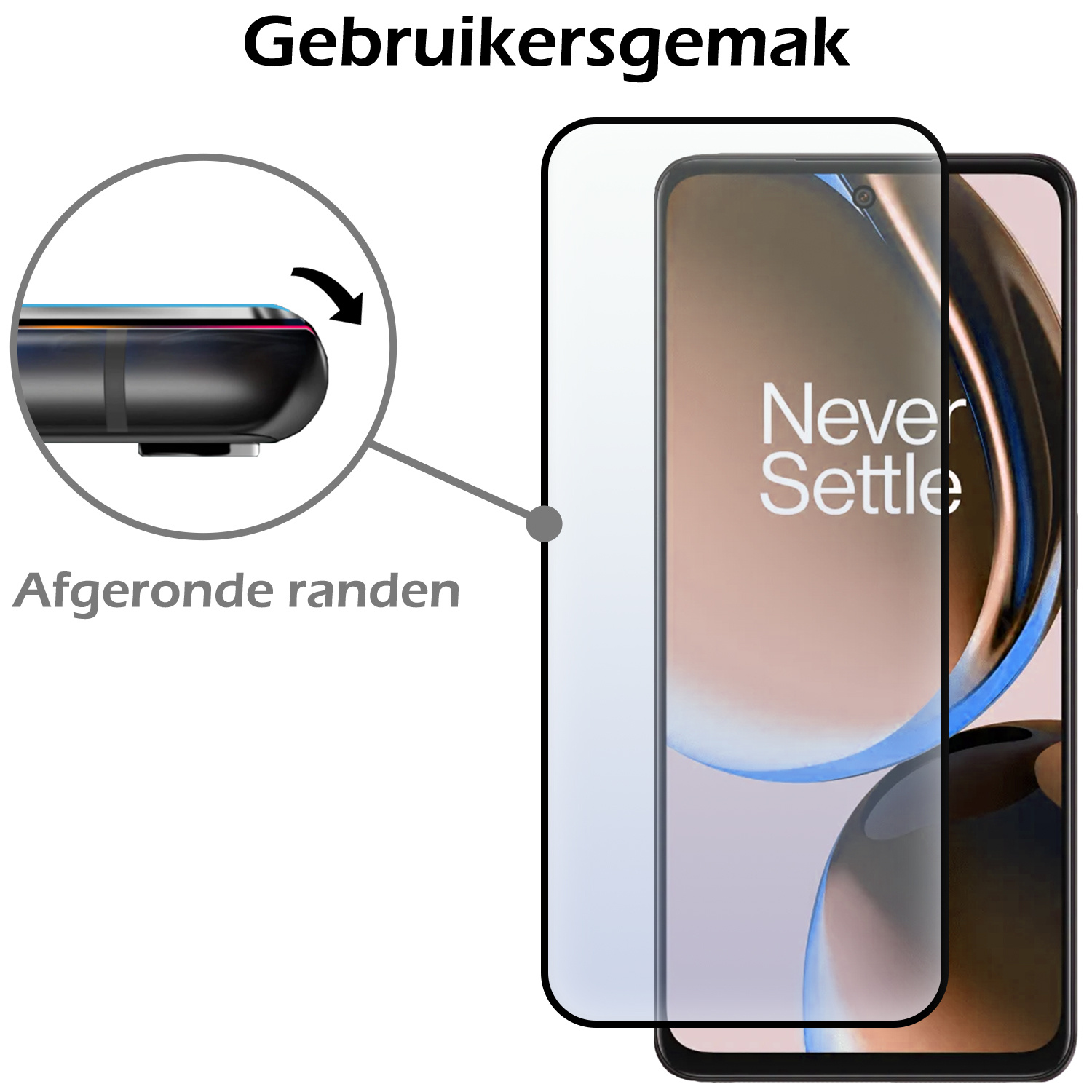 Nomfy Screenprotector Geschikt voor OnePlus Nord CE 3 Lite Screenprotector Bescherm Glas - Screenprotector Geschikt voor OnePlus Nord CE 3 Lite Screen Protector Tempered Glass Full Screen Full Cover - 3 PACK