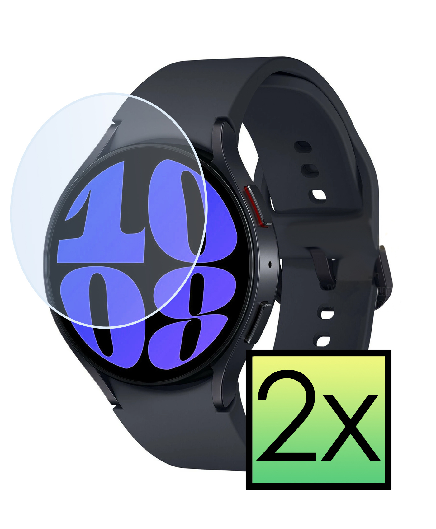 NoXx Screenprotector Geschikt voor Samsung Watch 6 40 mm Screenprotector Tempered Glass Gehard Glas - 2x