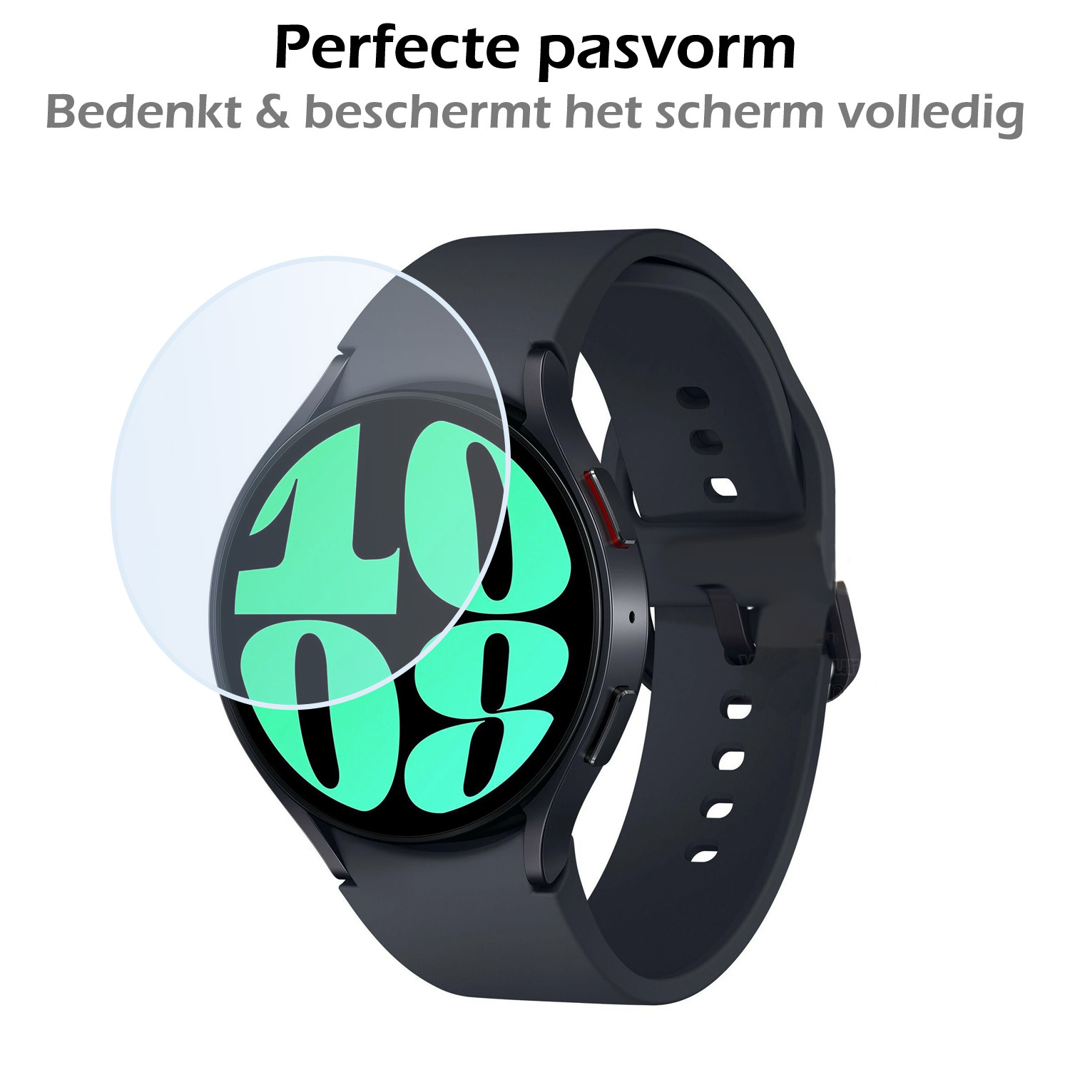 Nomfy Screenprotector Geschikt voor Samsung Watch 6 40 mm Screenprotector Bescherm Glas - Screen Protector Geschikt voor Samsung Galaxy Watch 6 (40 mm) Screenprotector Tempered Glass - 3 PACK