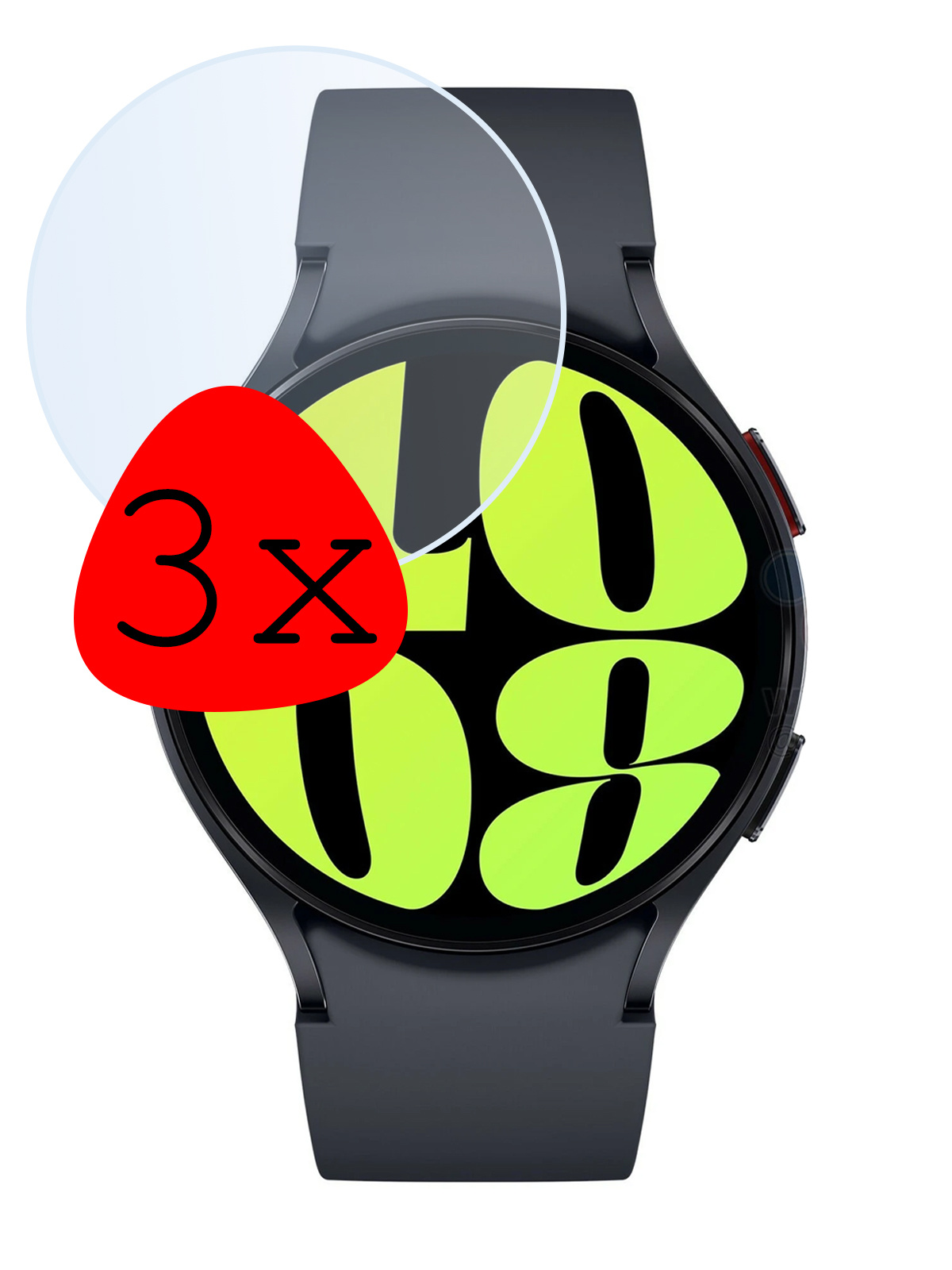 BASEY. Screenprotector Geschikt voor Samsung Watch 6 44 mm Screenprotector Tempered Glass Beschermglas - Screenprotector Geschikt voor Samsung Galaxy Watch 6 (44 mm) Screen Protector - 3 Stuks