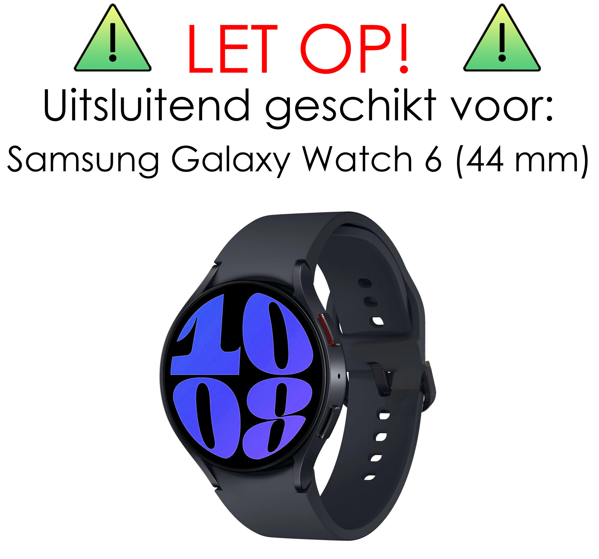 NoXx Screenprotector Geschikt voor Samsung Watch 6 44 mm Screenprotector Tempered Glass Gehard Glas - 3x