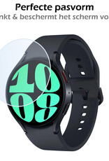 Nomfy Screenprotector Geschikt voor Samsung Watch 6 44 mm Screenprotector Bescherm Glas - Screen Protector Geschikt voor Samsung Galaxy Watch 6 (44 mm) Screenprotector Tempered Glass