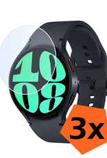 Nomfy Screenprotector Geschikt voor Samsung Watch 6 44 mm Screenprotector Bescherm Glas - Screen Protector Geschikt voor Samsung Galaxy Watch 6 (44 mm) Screenprotector Tempered Glass - 3 PACK