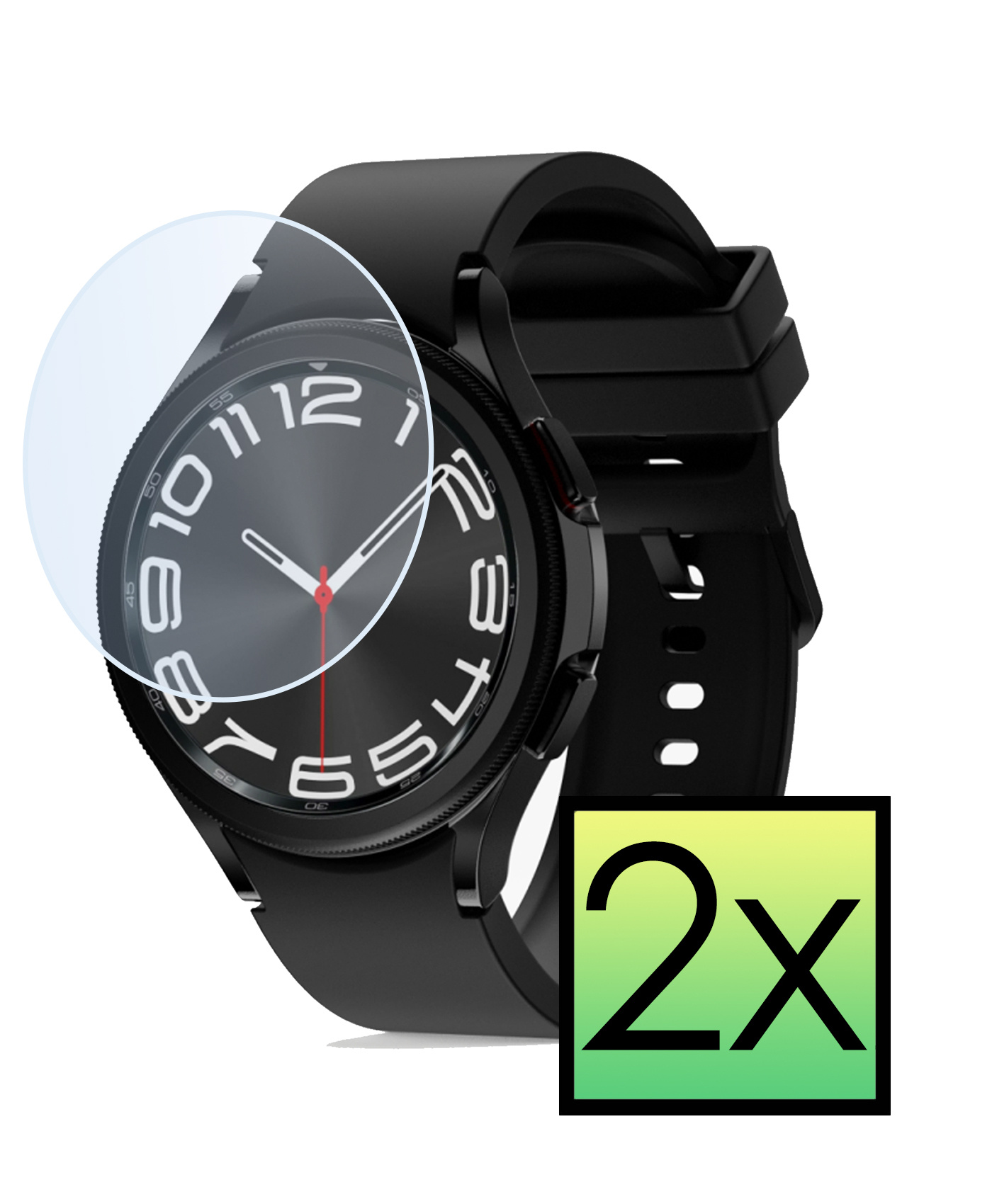 NoXx Screenprotector Geschikt voor Samsung Watch 6 Classic 43 mm Screenprotector Tempered Glass Gehard Glas - 2x