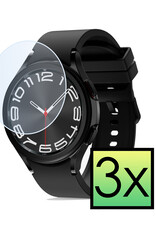 NoXx Screenprotector Geschikt voor Samsung Watch 6 Classic 43 mm Screenprotector Tempered Glass Gehard Glas - 3x