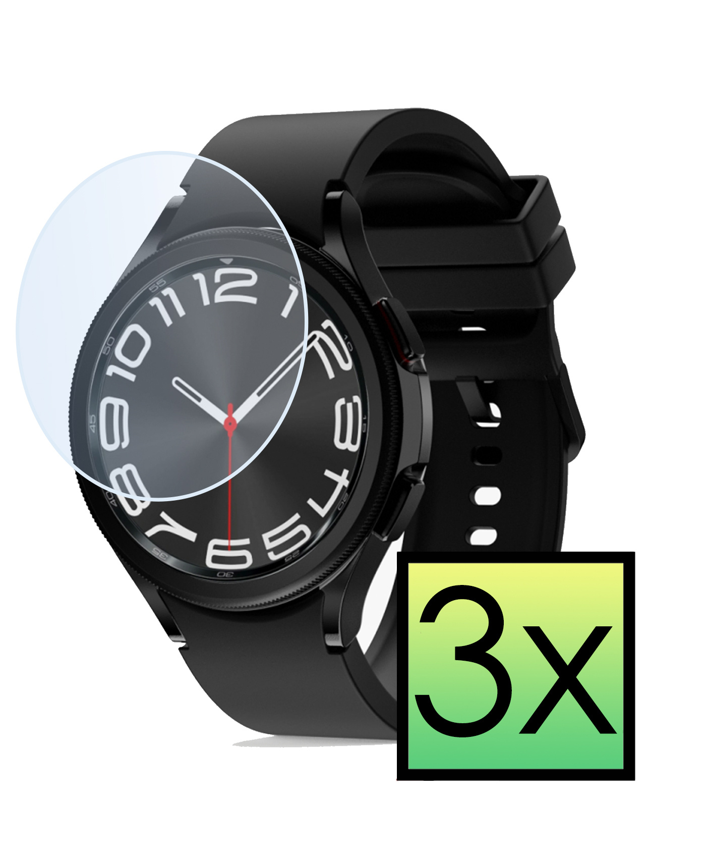 NoXx Screenprotector Geschikt voor Samsung Watch 6 Classic 43 mm Screenprotector Tempered Glass Gehard Glas - 3x