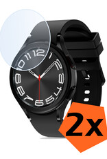 Nomfy Screenprotector Geschikt voor Samsung Watch 6 Classic 43 mm Screenprotector Bescherm Glas - Screen Protector Geschikt voor Samsung Galaxy Watch 6 Classic (43 mm) Screenprotector Tempered Glass - 2 PACK