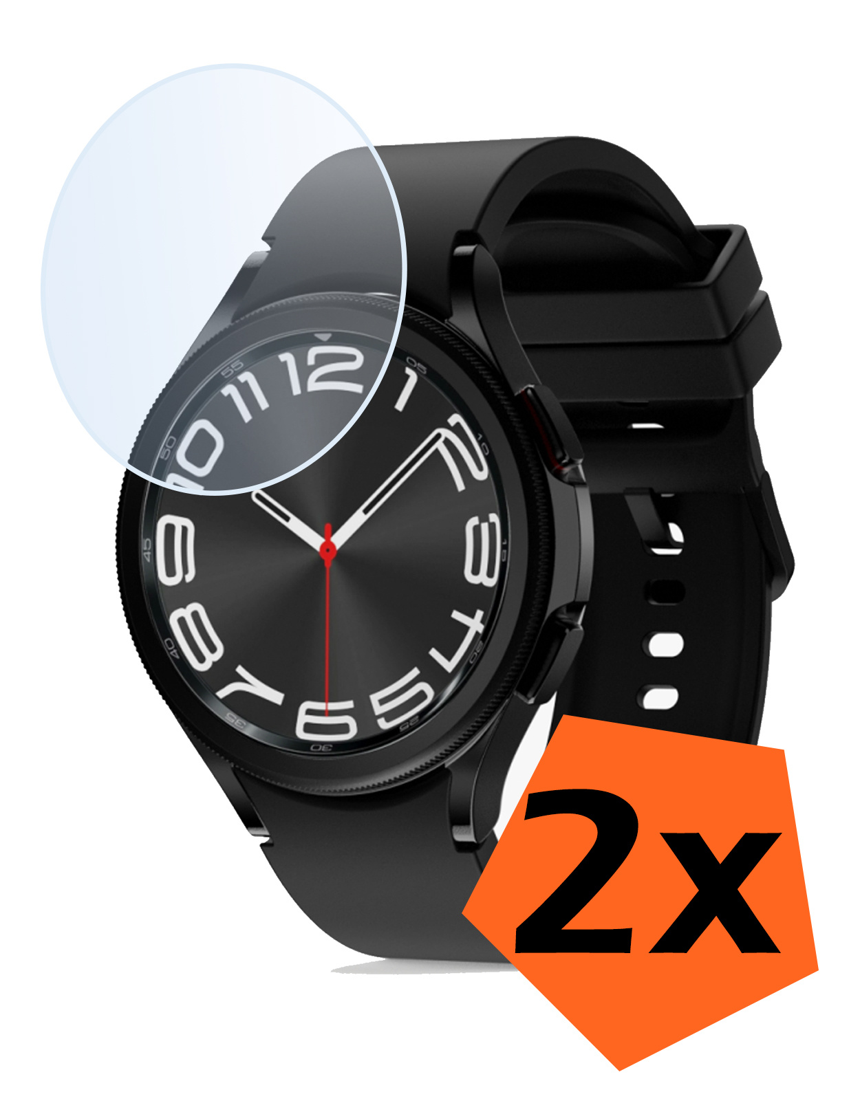 Nomfy Screenprotector Geschikt voor Samsung Watch 6 Classic 43 mm Screenprotector Bescherm Glas - Screen Protector Geschikt voor Samsung Galaxy Watch 6 Classic (43 mm) Screenprotector Tempered Glass - 2 PACK