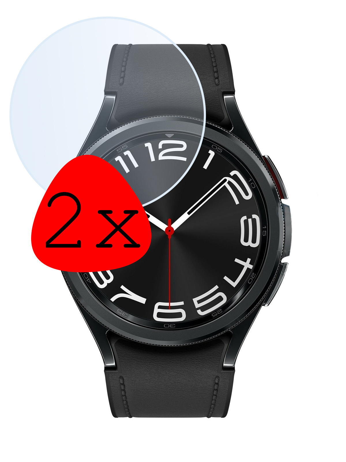 BASEY. Screenprotector Geschikt voor Samsung Watch 6 Classic 47 mm Screenprotector Tempered Glass Beschermglas - Screenprotector Geschikt voor Samsung Galaxy Watch 6 Classic (47 mm) Screen Protector - 2 Stuks