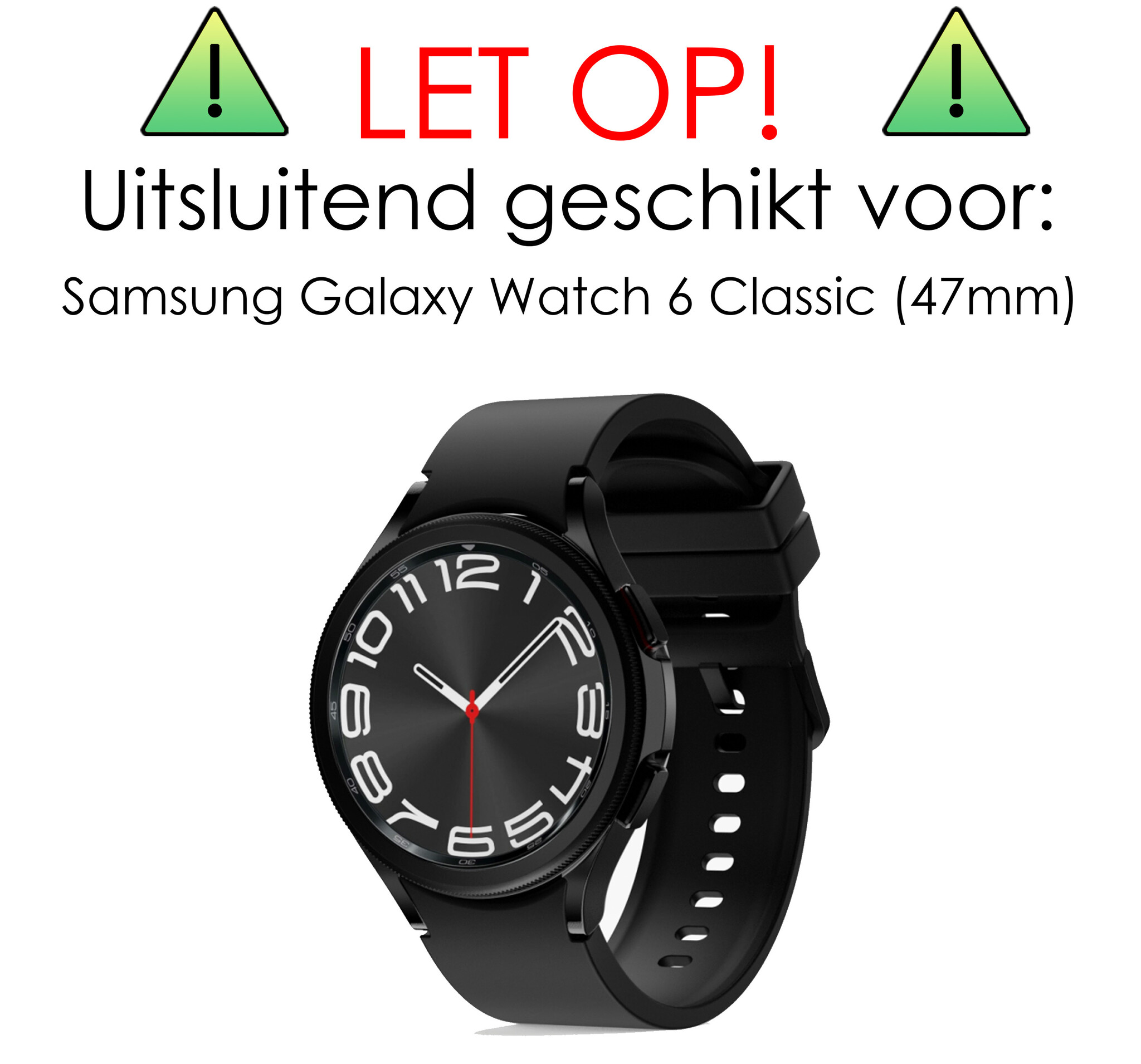 NoXx Screenprotector Geschikt voor Samsung Watch 6 Classic 47 mm Screenprotector Tempered Glass Gehard Glas - 3x