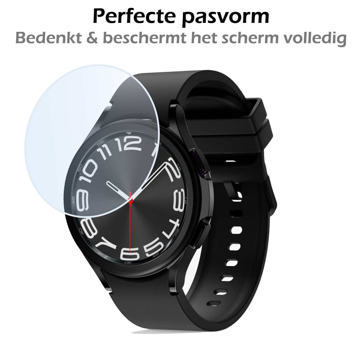 Nomfy Screenprotector Geschikt voor Samsung Watch 6 Classic 47 mm Screenprotector Bescherm Glas - Screen Protector Geschikt voor Samsung Galaxy Watch 6 Classic (47 mm) Screenprotector Tempered Glass