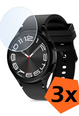 Nomfy Screenprotector Geschikt voor Samsung Watch 6 Classic 47 mm Screenprotector Bescherm Glas - Screen Protector Geschikt voor Samsung Galaxy Watch 6 Classic (47 mm) Screenprotector Tempered Glass - 3 PACK