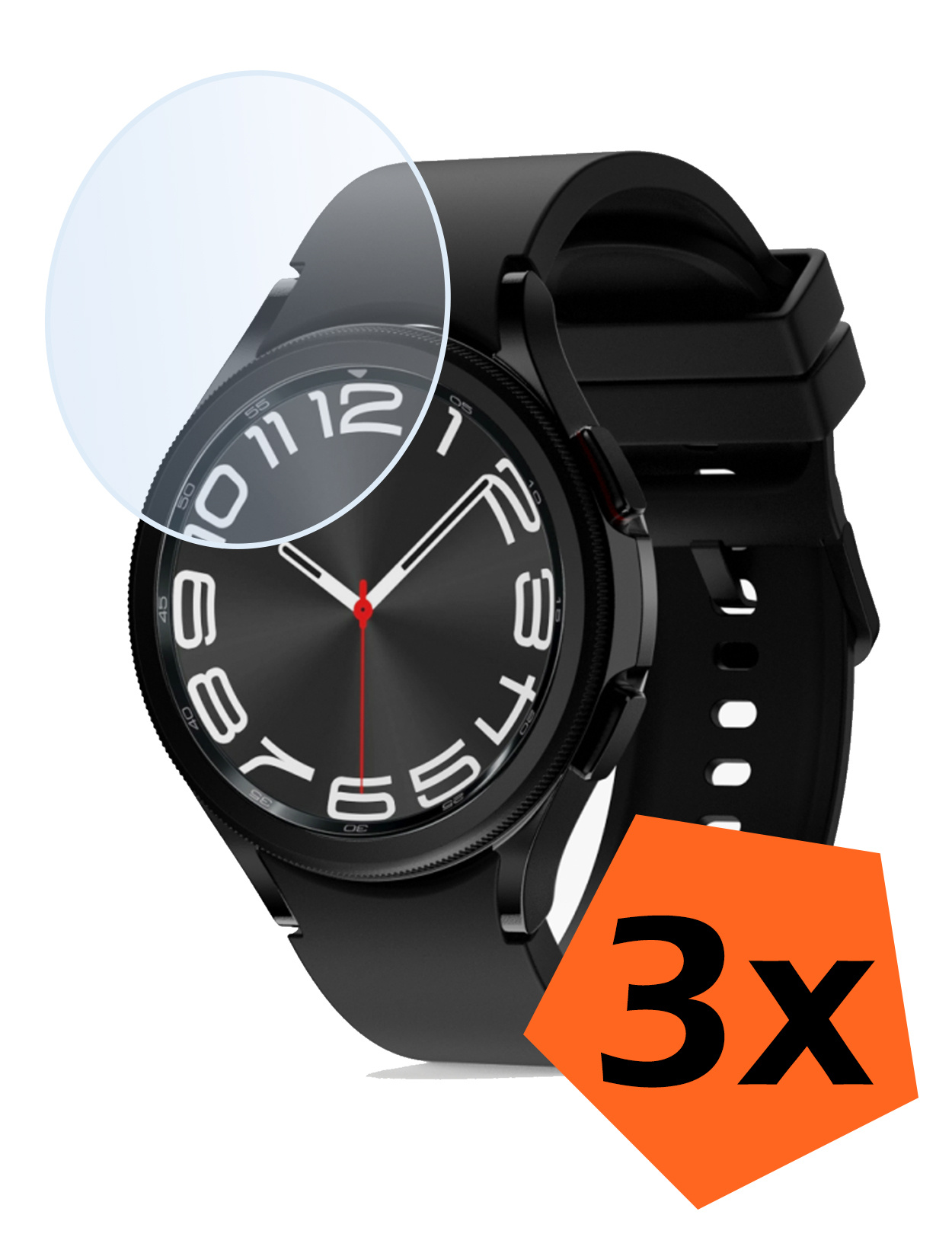 Nomfy Screenprotector Geschikt voor Samsung Watch 6 Classic 47 mm Screenprotector Bescherm Glas - Screen Protector Geschikt voor Samsung Galaxy Watch 6 Classic (47 mm) Screenprotector Tempered Glass - 3 PACK