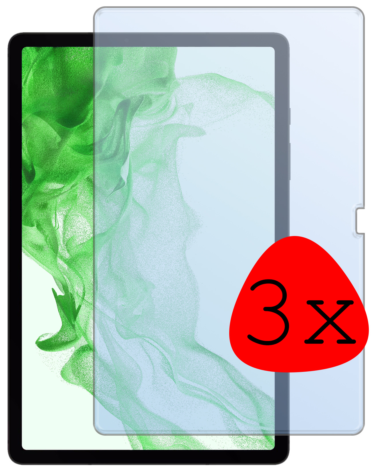 BASEY. Screenprotector Geschikt voor Samsung Galaxy Tab S9 Plus Screenprotector Tempered Glass - Screenprotector Geschikt voor Samsung Tab S9 Plus Screen Protector Beschermglas - 3 Stuks