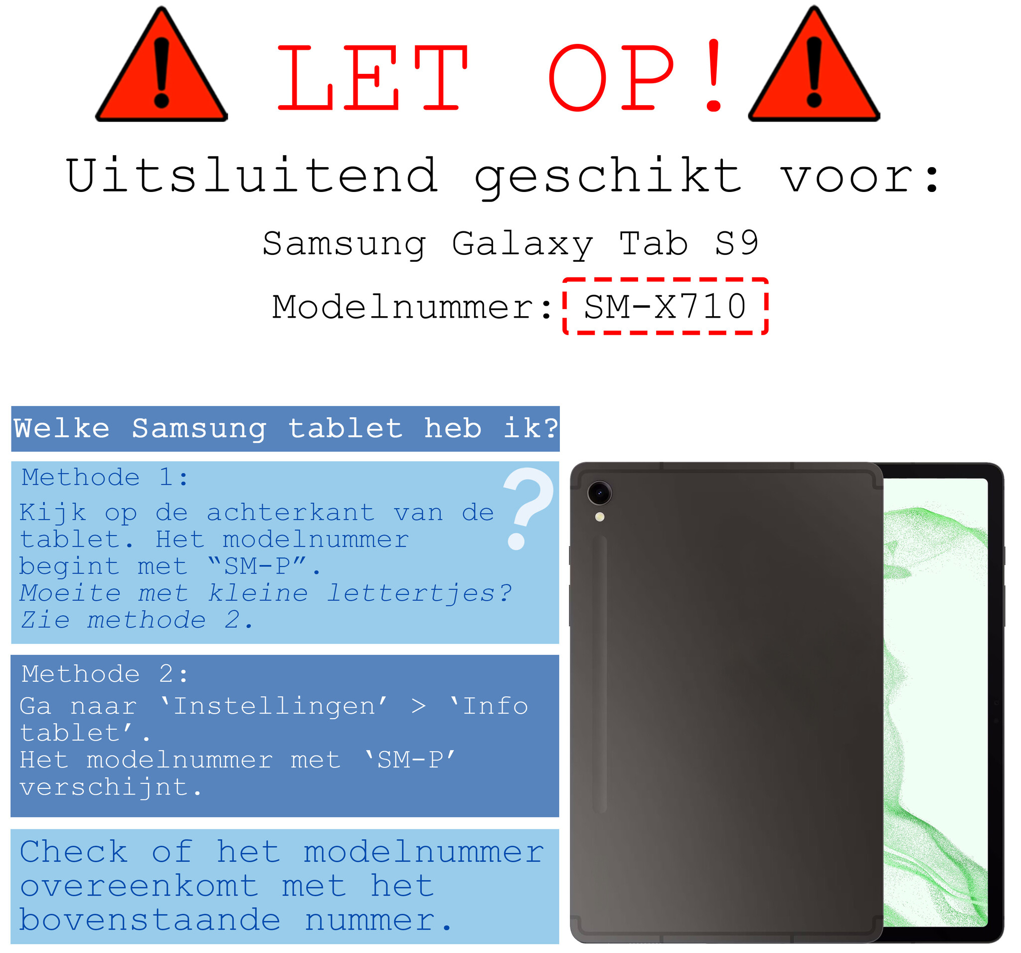 BASEY. Hoesje Geschikt voor Samsung Galaxy Tab S9 Hoes Case Tablet Hoesje Tri-fold Met Uitsparing Geschikt voor S Pen - Hoes Geschikt voor Samsung Tab S9 Hoesje Hard Cover Bookcase Hoes - Donkerblauw