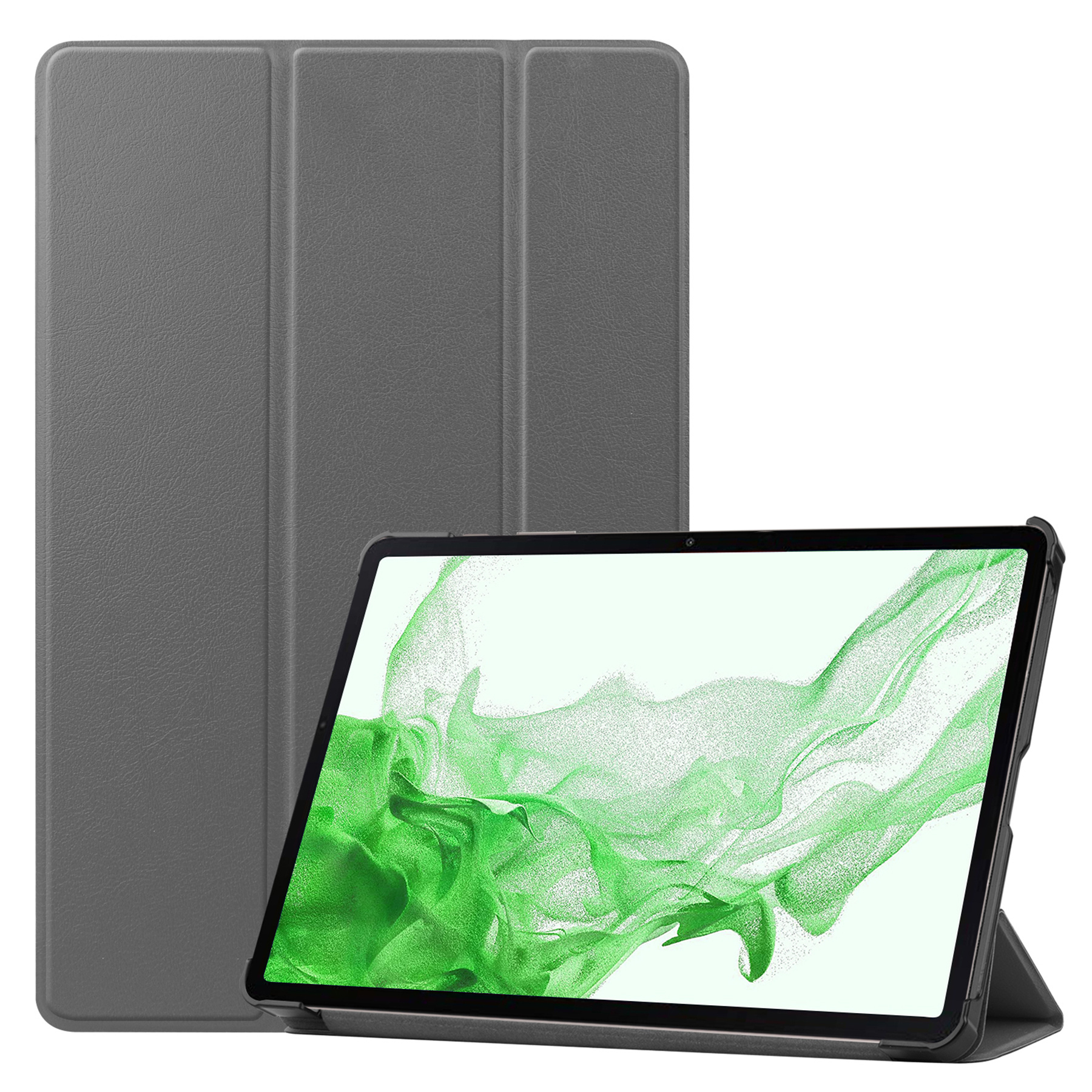 BASEY. Hoesje Geschikt voor Samsung Galaxy Tab S9 Plus Hoes Case Tablet Hoesje Tri-fold Met Uitsparing Geschikt voor S Pen - Hoes Geschikt voor Samsung Tab S9 Plus Hoesje Hard Cover Bookcase Hoes - Grijs