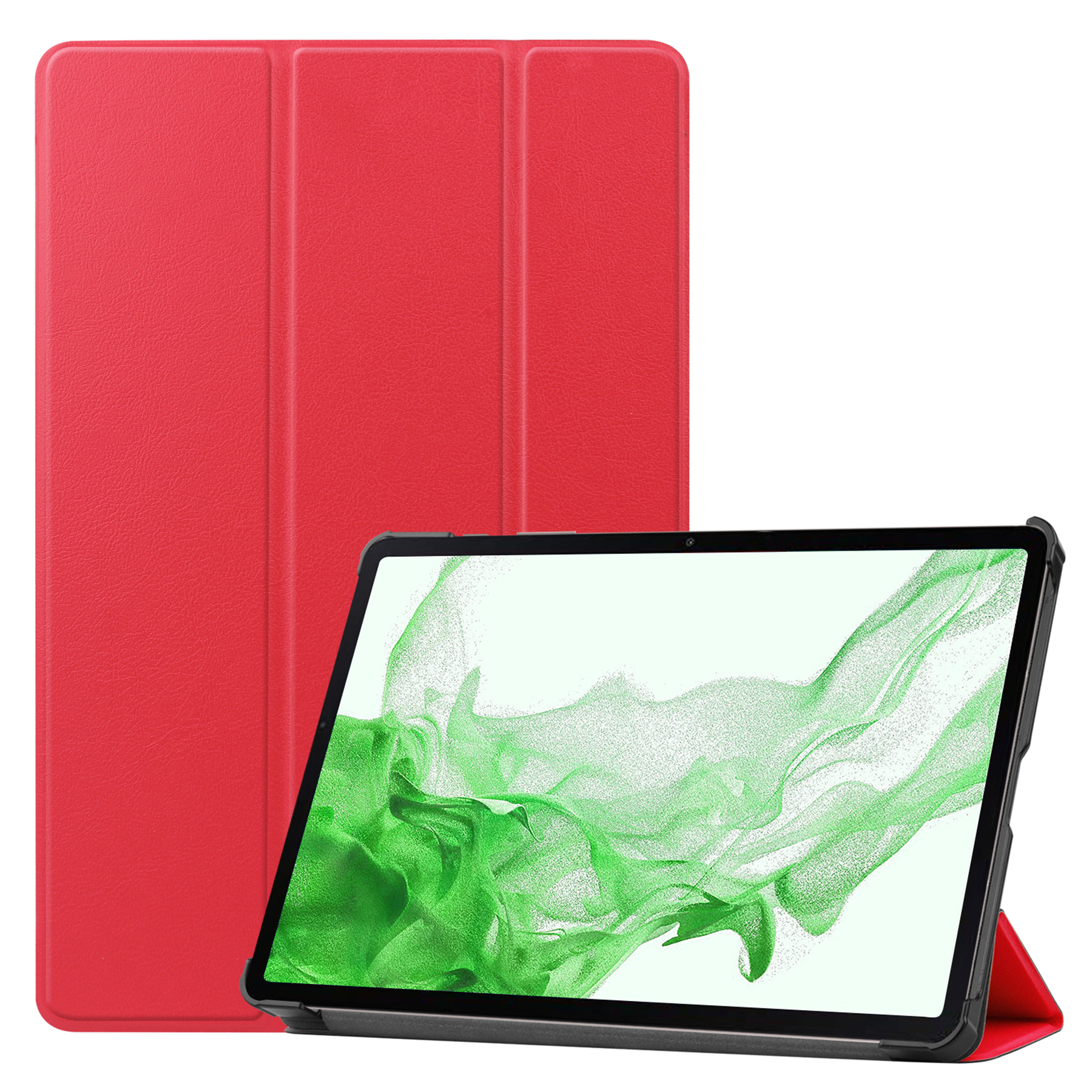 BASEY. Hoesje Geschikt voor Samsung Galaxy Tab S9 Plus Hoes Case Tablet Hoesje Tri-fold Met Uitsparing Geschikt voor S Pen - Hoes Geschikt voor Samsung Tab S9 Plus Hoesje Hard Cover Bookcase Hoes - Rood