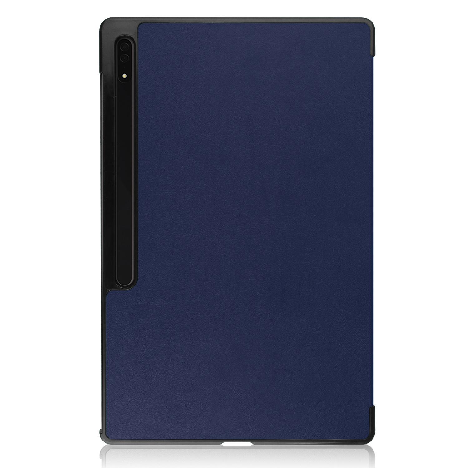 BASEY. Hoesje Geschikt voor Samsung Galaxy Tab S9 Ultra Hoes Case Tablet Hoesje Tri-fold Met Uitsparing Geschikt voor S Pen - Hoes Geschikt voor Samsung Tab S9 Ultra Hoesje Hard Cover Bookcase Hoes - Donkerblauw