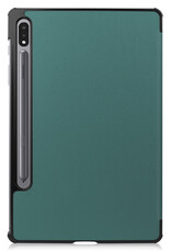 NoXx Hoesje Geschikt voor Samsung Galaxy Tab S9 Hoesje Case Hard Cover Hoes Book Case Met Uitsparing Geschikt voor S Pen - Donkergroen