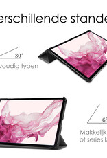 NoXx Hoesje Geschikt voor Samsung Galaxy Tab S9 Hoesje Case Hard Cover Hoes Book Case Met Uitsparing Geschikt voor S Pen - Grijs